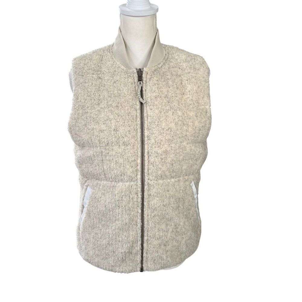 REI Cooperative Women's Reversible Quilted Puffer Vest Goose Down Cream Size S